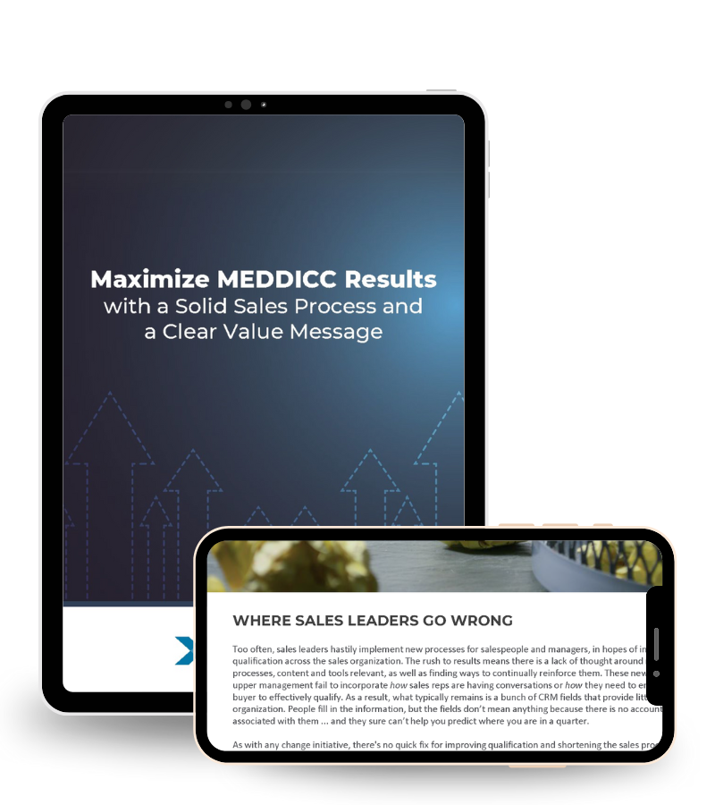 Maximize MEDDICC Results Landing Page Ebook Mockup
